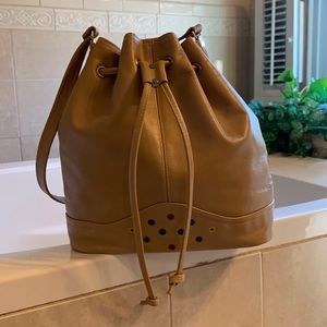 Allison all Leather Vintage Drawstring Bucket Bag